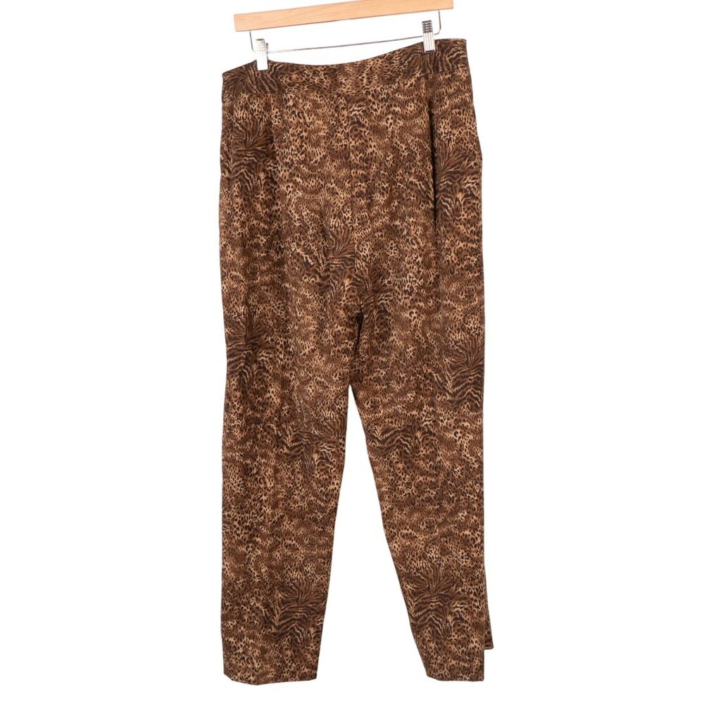 Y2K Leopard Print Jacket Pants Outfit 18 Brown Set Full Zip Napped Casual Pocket - Picture 4 of 9